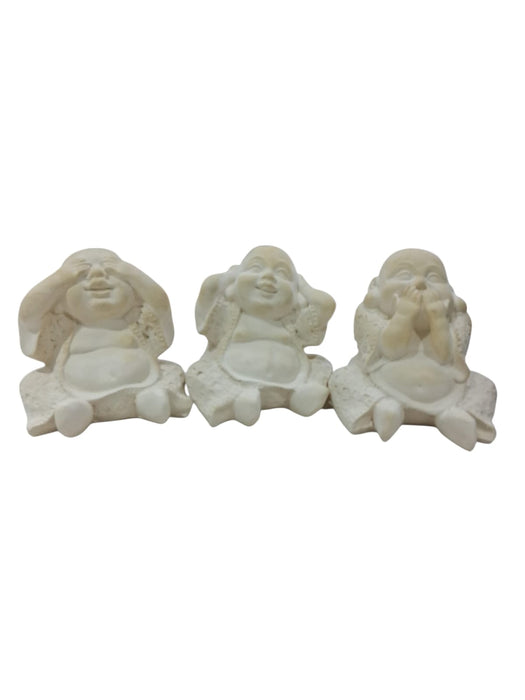 TRÍO DE BUDAS SABIOS GORDOS BU0111 12X11CM– FIGURAS DECORATIVAS PARA PINTAR Y DECORAR