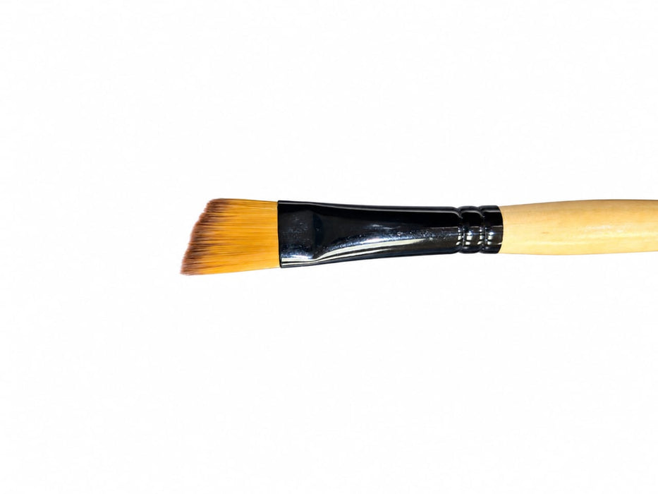 Pincel Biselado Nº2 – Pincel de fibra sintética suave ideal para pintura decorativa, detalles, sombras y técnicas de manualidades