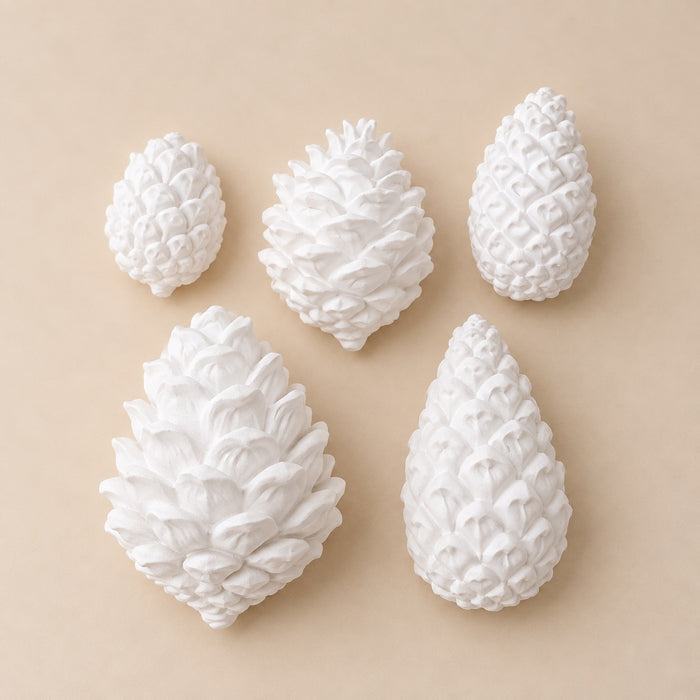 Moldura Set de 5 Piñas 5,4.5, 3.5, 3 y 2.5CM FY79 Ani Art's – Figura de yeso cerámico para pintar, decorar y personalizar