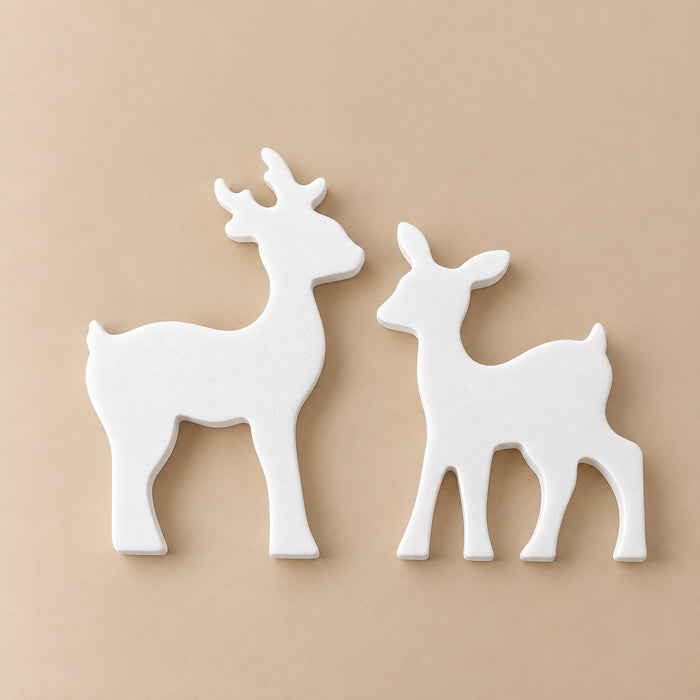 Moldura Set de Renos Planos 11y 9cm FY80 Ani Art's – Figura de yeso cerámico para pintar, decorar y personalizar