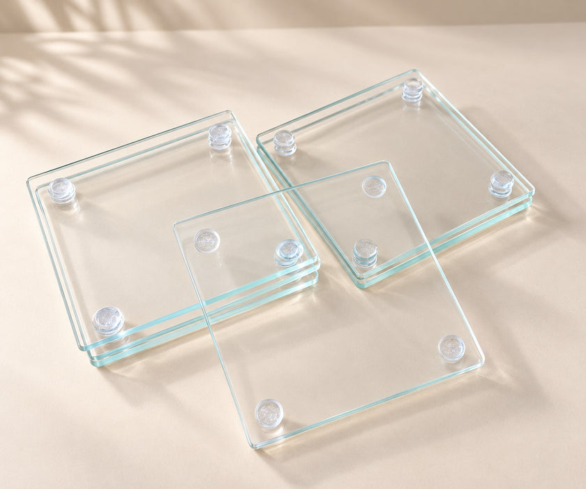 Set de Posavasos Cuadrados 6 unds 10x10CM - Ideal para intervenir con pintura, hacer decoupage y múltiples técnicas decorativas