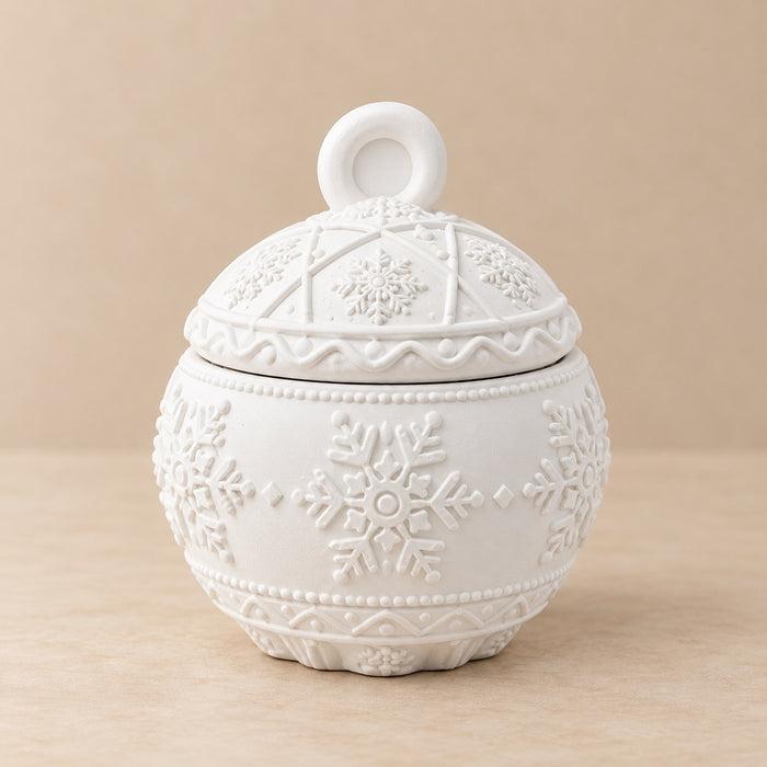 Moldura Esfera Copos de Nieve 20CM FY90 Ani Art's – Figura de yeso cerámico para pintar, decorar y personalizar