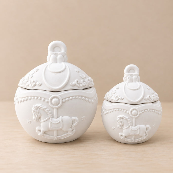 Moldura Set de Esferas Caballito 26CM y 20CM FY82 Ani Art's – Figura de yeso cerámico para pintar, decorar y personalizar