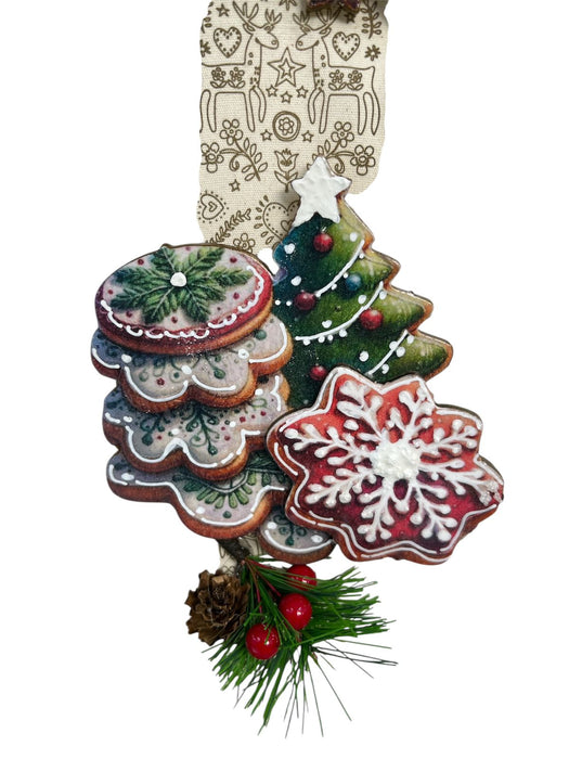 CS-001 SET APLIQUE DE MADERA NAVIDAD