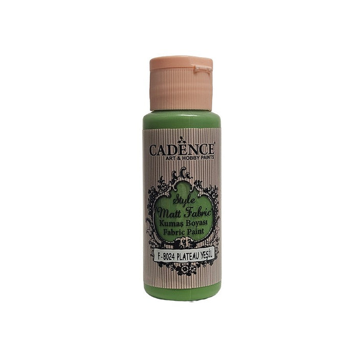 Pintura Textil Opaca Cadence PLATEAU GREEN F8024 – Pintura opaca con gran cobertura ideal para renovar y decorar telas de algodón, ropa, bolsos, jeans, cojines y más | 59 ml