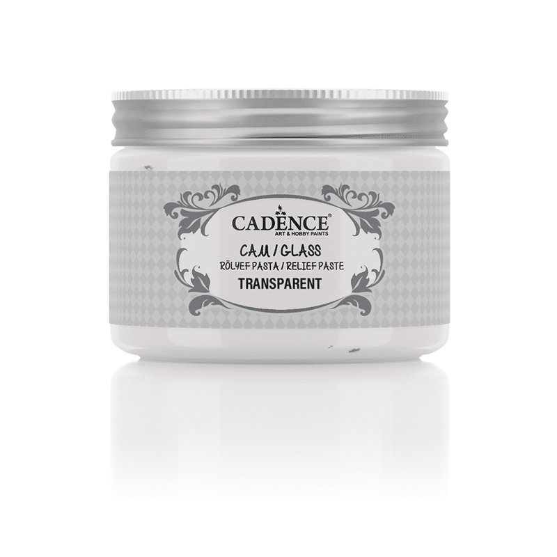 Glass Transparent Relief Paste Cadence 150 ml – Pasta transparente que permite hacer detalles que resaltan con la luz ideal para relieve 3D en vidrio, acrílico y cerámica