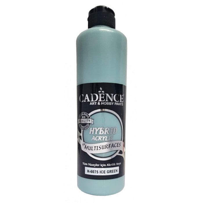 Pintura Acrílica Hybrid Multisuperficie Cadence Ice Green H6075-1 – Pintura acrilica con excelente cobertura y color intenso para madera, ziña, yeso, lienzo, vidrio, cerámica, metal, tela y más | 500 ml