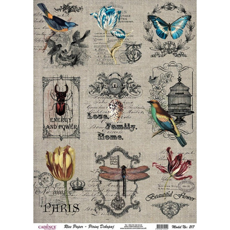 Papel de Arroz Cadence 31x41 cm – Lámina Decorativa para Decoupage y Manualidades