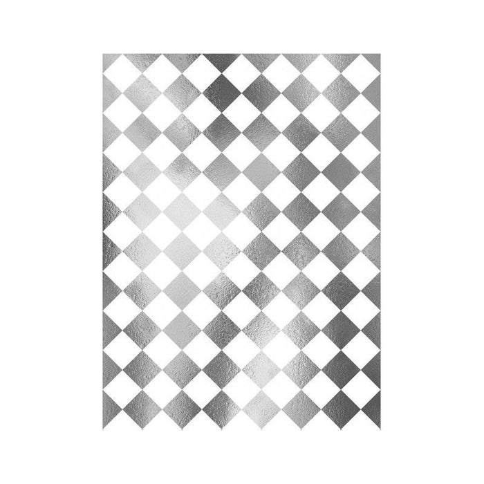 MODELO022 PAPEL DE ARROZ FONDO PLATA DAMERO
