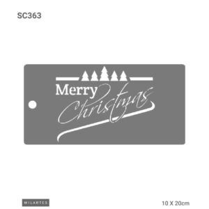 SC363 STENCIL MILARTES 10X20 MERRY CHRISTMAS ARBOLITO