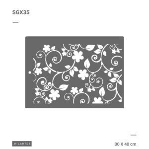 SGX35 STENCIL MILARTES FLORES 30X40