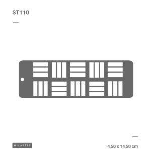 ST110 STENCIL MILARTES 5X14 CUADROS 2