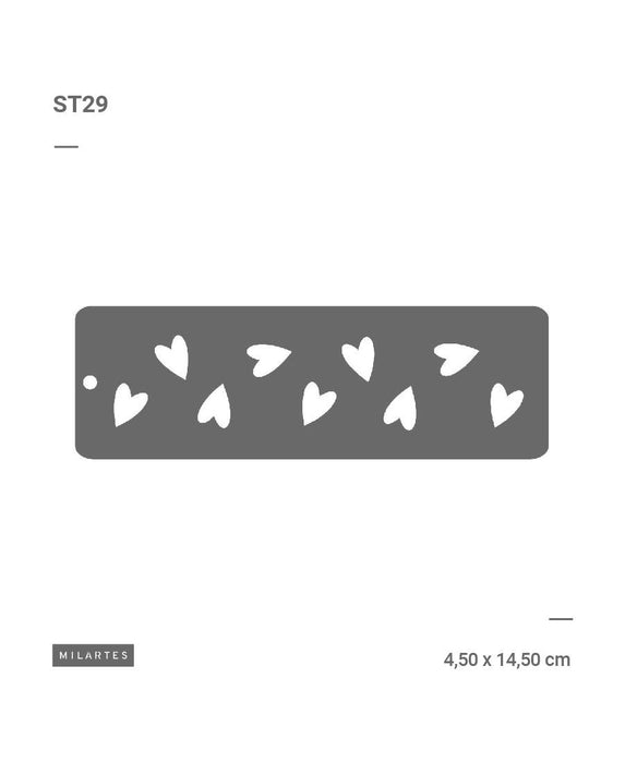 STENCIL MILARTES ST29 5x14 CORAZONES